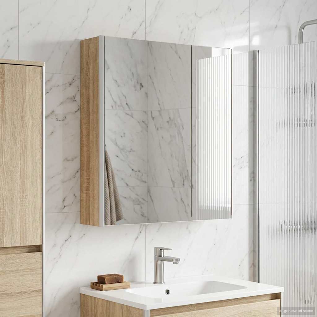Bathroom Mirror Cabinet Sonoma Oak 63.5 x 15.5 x 70 cm