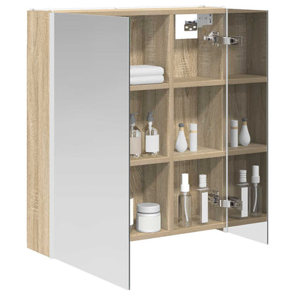 Bathroom Mirror Cabinet Sonoma Oak 63.5 x 15.5 x 70 cm