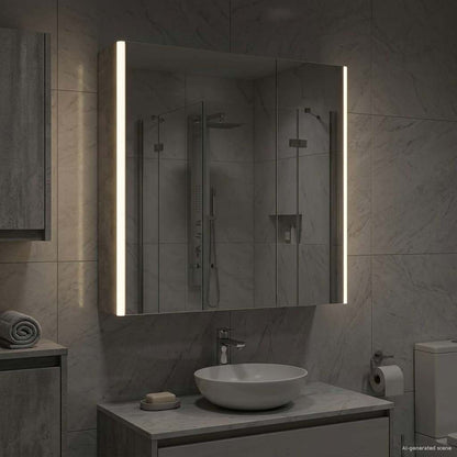 Bathroom Mirror Cabinet Concrete Grey 63.5 x 15.5 x 70 cm