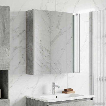 Bathroom Mirror Cabinet Concrete Grey 63.5 x 15.5 x 70 cm