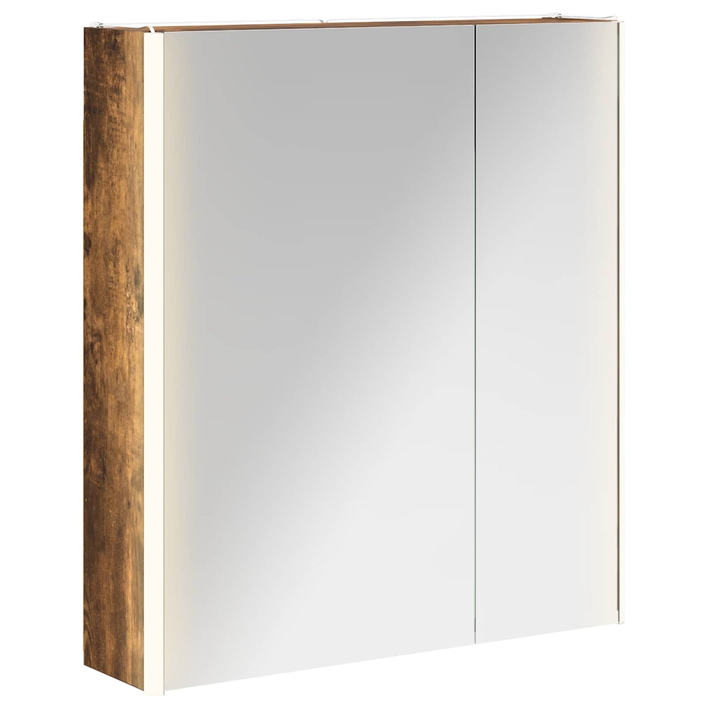 Bathroom Mirror Cabinet Smoked Oak 63.5 x 15.5 x 70 cm