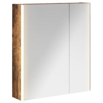Bathroom Mirror Cabinet Smoked Oak 63.5 x 15.5 x 70 cm