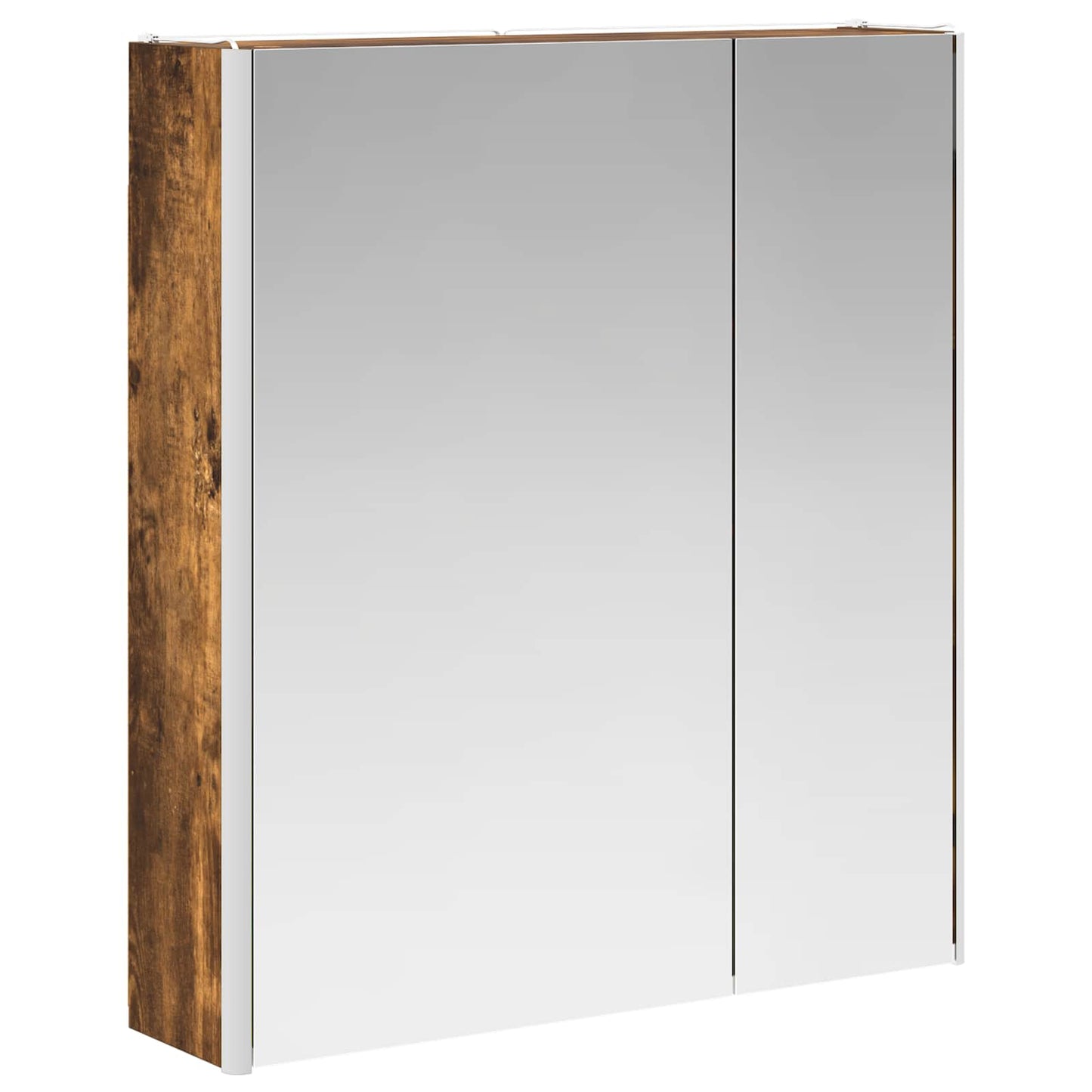 Bathroom Mirror Cabinet Smoked Oak 63.5 x 15.5 x 70 cm
