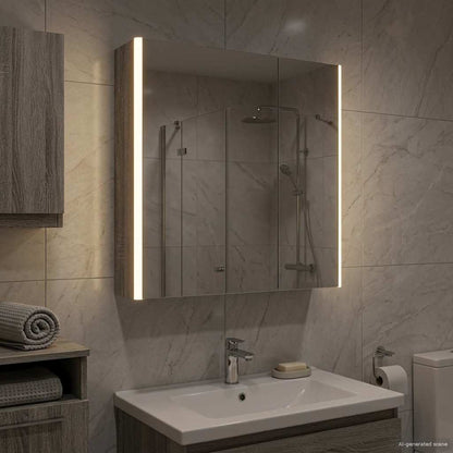 Bathroom Mirror Cabinet Grey Sonoma 63.5 x 15.5 x 70 cm