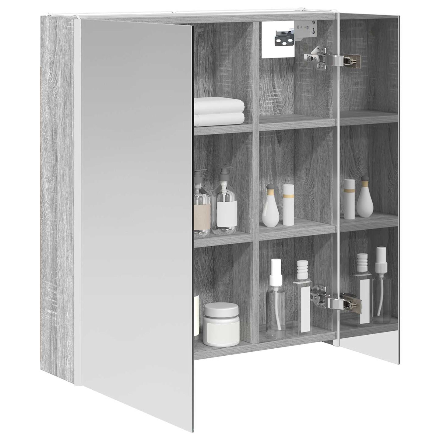 Bathroom Mirror Cabinet Grey Sonoma 63.5 x 15.5 x 70 cm