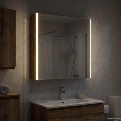Bathroom Mirror Cabinet Old Wood 63.5 x 15.5 x 70 cm