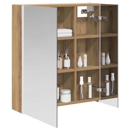 Bathroom Mirror Cabinet Artisian Oak 63.5 x 15.5 x 70 cm