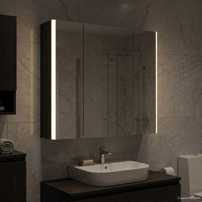 Bathroom Mirror Cabinet Black Oak 63.5 x 15.5 x 60.5 cm
