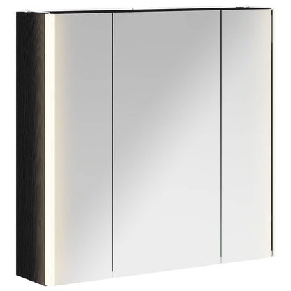 Bathroom Mirror Cabinet Black Oak 63.5 x 15.5 x 60.5 cm