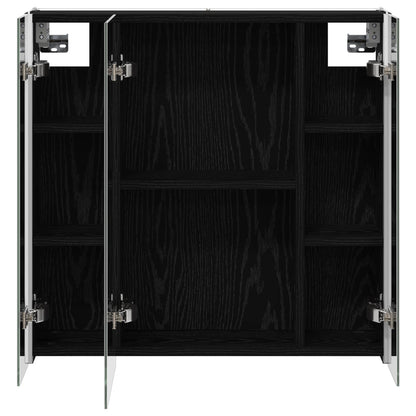 Bathroom Mirror Cabinet Black Oak 63.5 x 15.5 x 60.5 cm