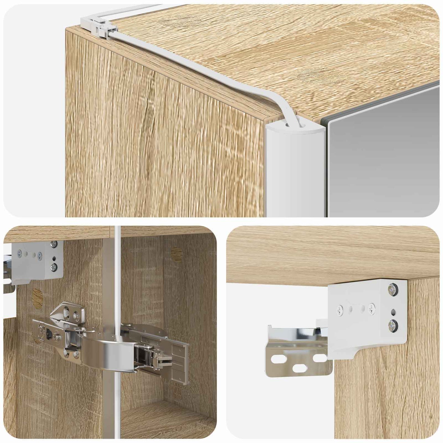 Bathroom Mirror Cabinet Sonoma Oak 63.5 x 15.5 x 60.5 cm