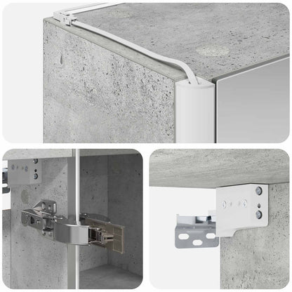 Bathroom Mirror Cabinet Concrete Grey 63.5 x 15.5 x 60.5 cm