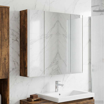 Bathroom Mirror Cabinet Smoked Oak 63.5 x 15.5 x 60.5 cm