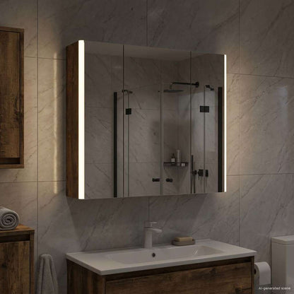 Bathroom Mirror Cabinet Smoked Oak 63.5 x 15.5 x 60.5 cm