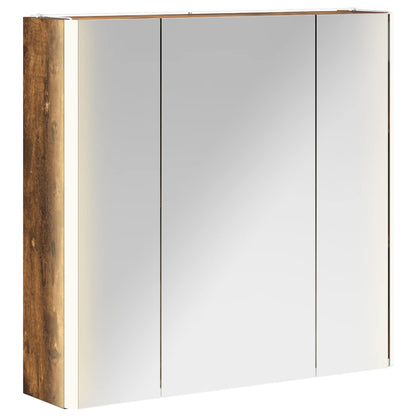 Bathroom Mirror Cabinet Smoked Oak 63.5 x 15.5 x 60.5 cm