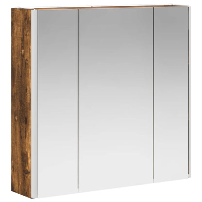 Bathroom Mirror Cabinet Smoked Oak 63.5 x 15.5 x 60.5 cm