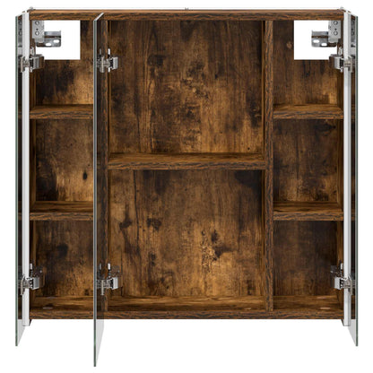 Bathroom Mirror Cabinet Smoked Oak 63.5 x 15.5 x 60.5 cm