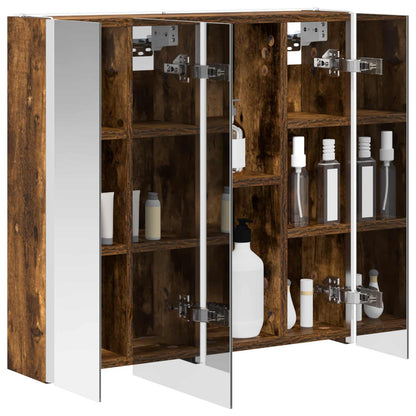 Bathroom Mirror Cabinet Smoked Oak 63.5 x 15.5 x 60.5 cm