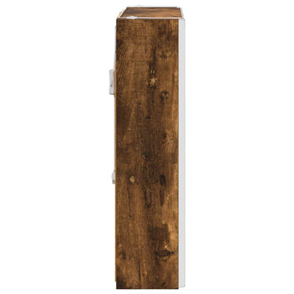 Bathroom Mirror Cabinet Smoked Oak 63.5 x 15.5 x 60.5 cm