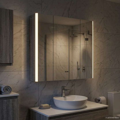 Bathroom Mirror Cabinet Grey Sonoma 63.5 x 15.5 x 60.5 cm