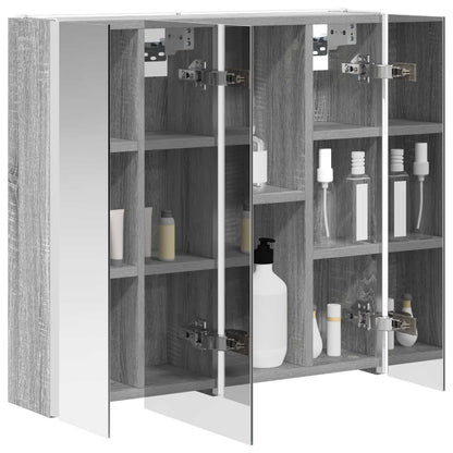 Bathroom Mirror Cabinet Grey Sonoma 63.5 x 15.5 x 60.5 cm