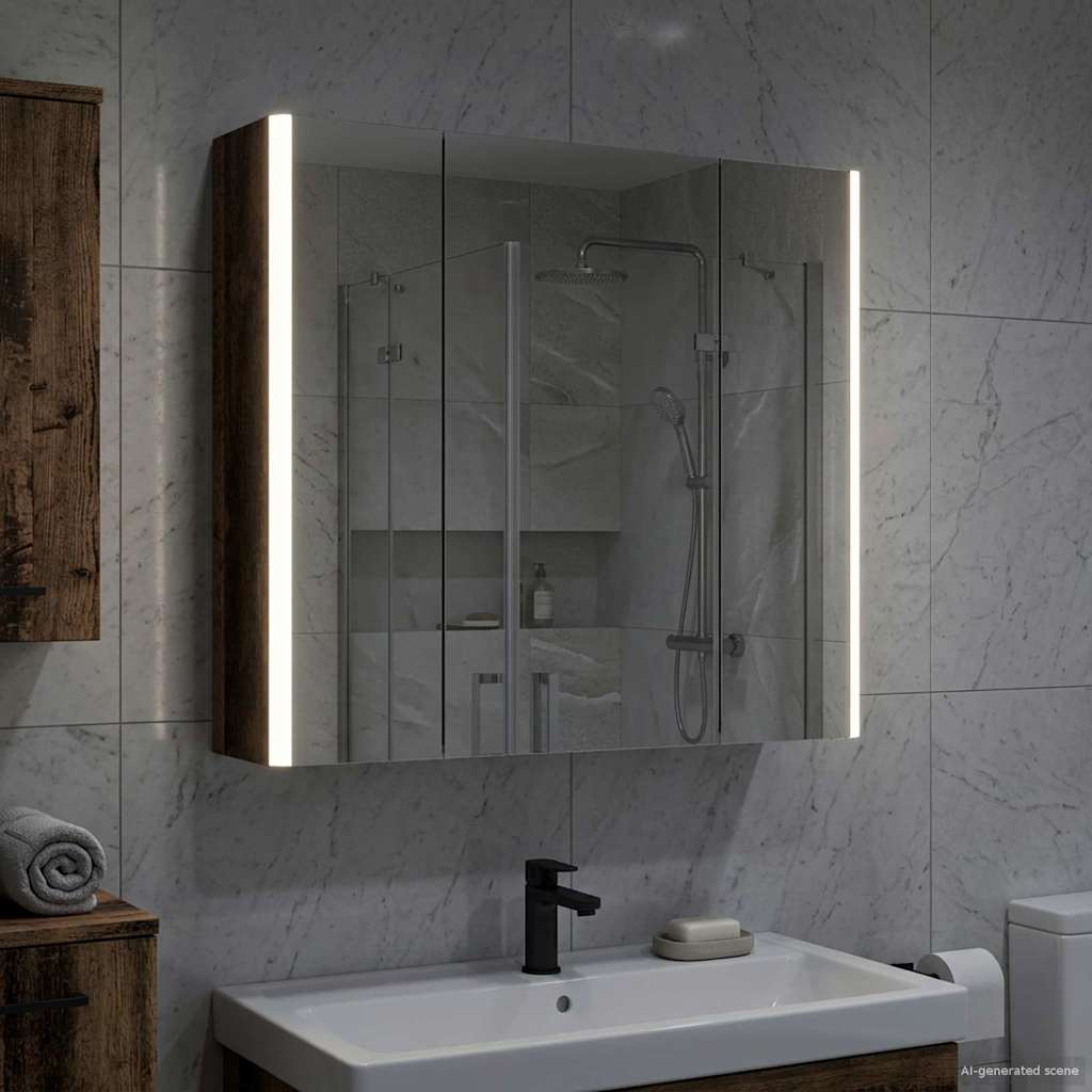 Bathroom Mirror Cabinet Old Wood 63.5 x 15.5 x 60.5 cm