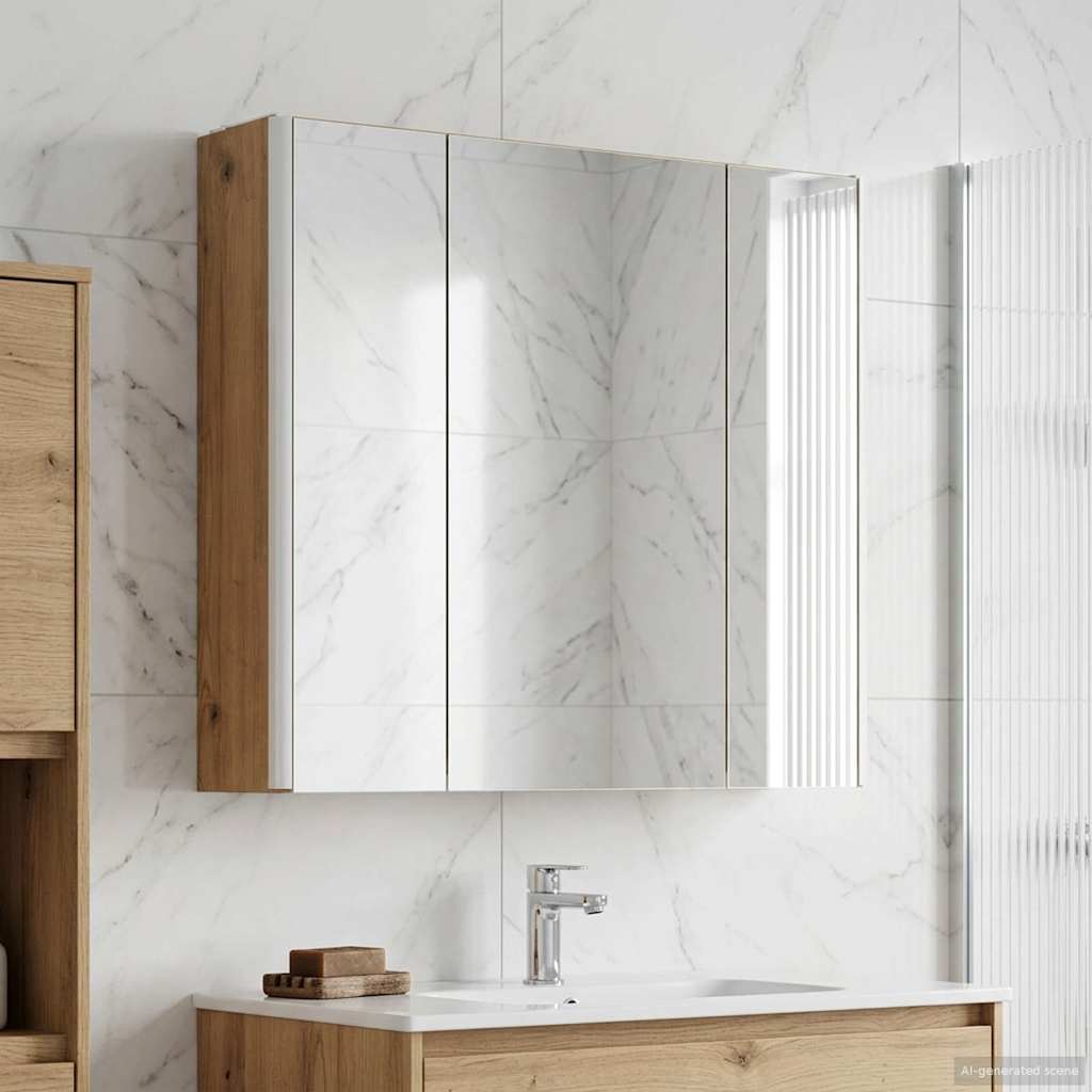 Bathroom Mirror Cabinet Artisian Oak 63.5 x 15.5 x 60.5 cm