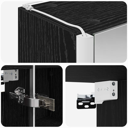 Bathroom Mirror Cabinet Black Oak 73.5 x 15.5 x 70 cm