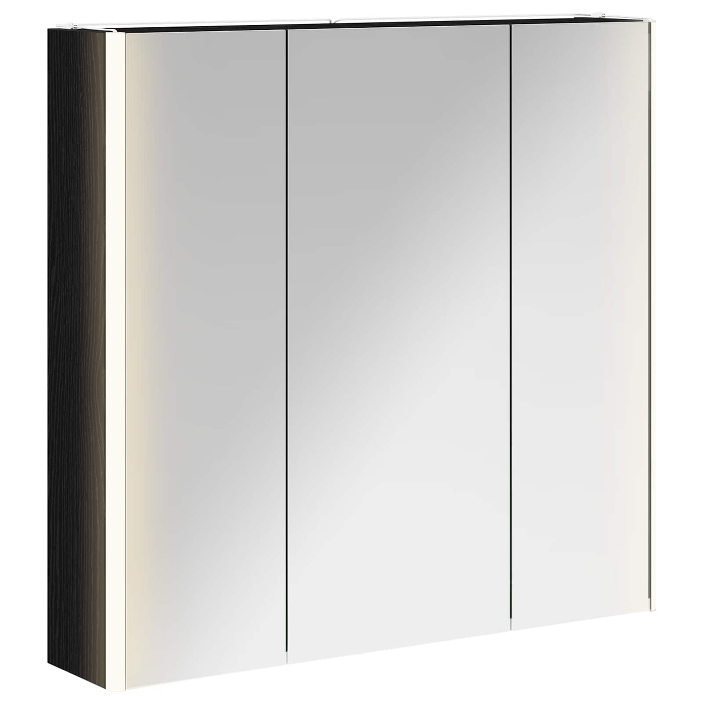 Bathroom Mirror Cabinet Black Oak 73.5 x 15.5 x 70 cm