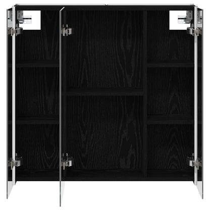 Bathroom Mirror Cabinet Black Oak 73.5 x 15.5 x 70 cm