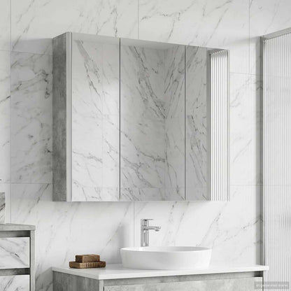 Bathroom Mirror Cabinet Concrete Grey 73.5 x 15.5 x 70 cm