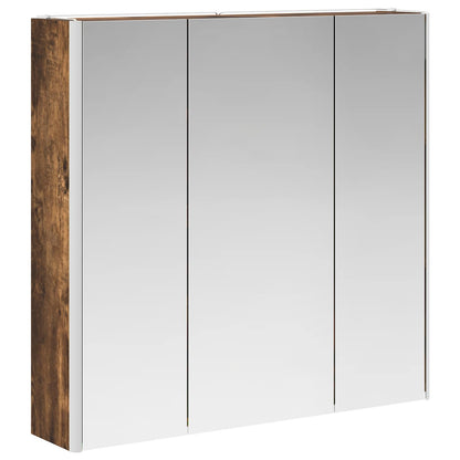 Bathroom Mirror Cabinet Smoked Oak 73.5 x 15.5 x 70 cm