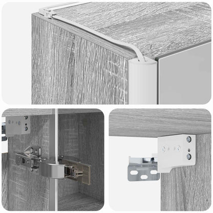 Bathroom Mirror Cabinet Grey Sonoma 73.5 x 15.5 x 70 cm
