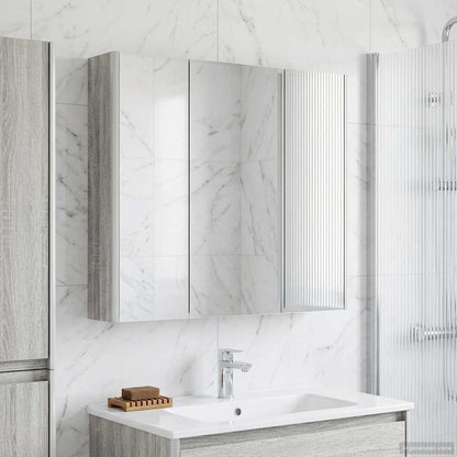 Bathroom Mirror Cabinet Grey Sonoma 73.5 x 15.5 x 70 cm