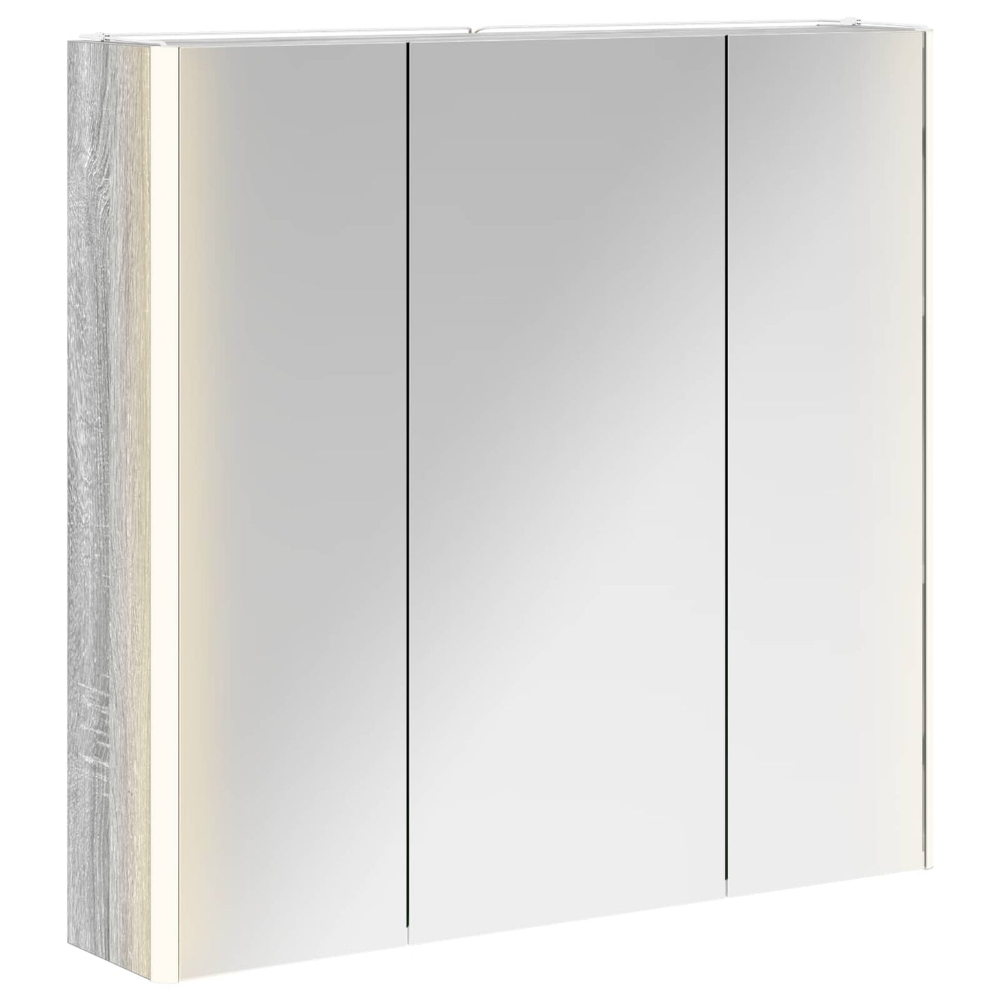 Bathroom Mirror Cabinet Grey Sonoma 73.5 x 15.5 x 70 cm