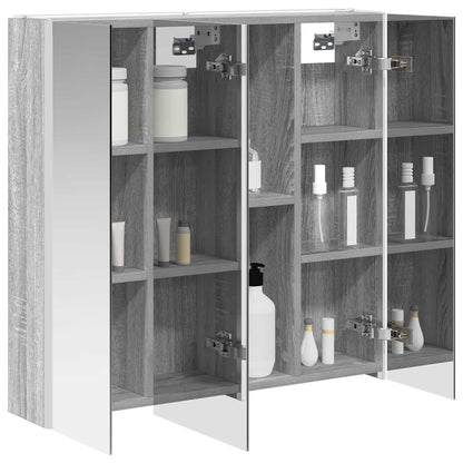 Bathroom Mirror Cabinet Grey Sonoma 73.5 x 15.5 x 70 cm