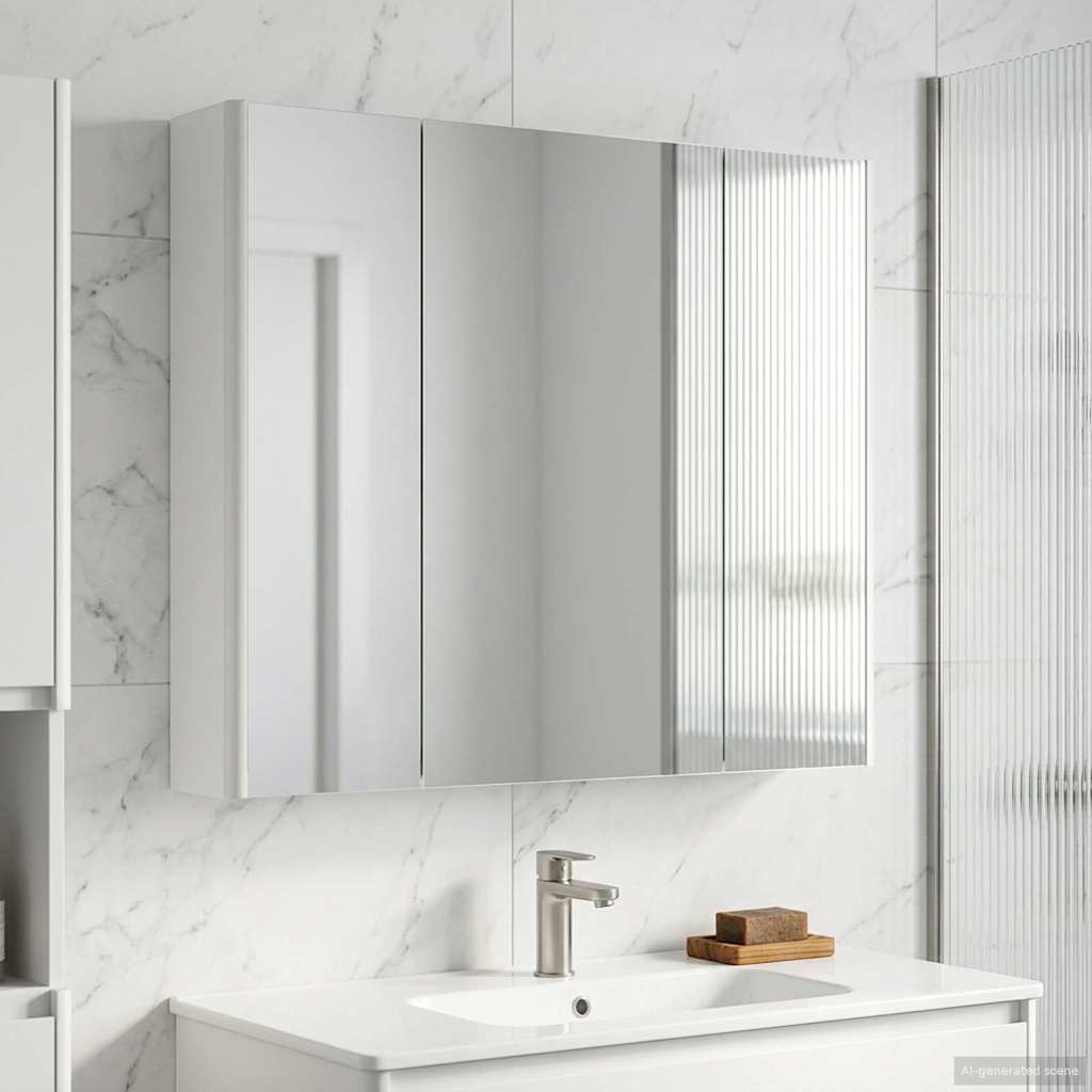 Bathroom Mirror Cabinet White 83.5 x 15.5 x 70 cm