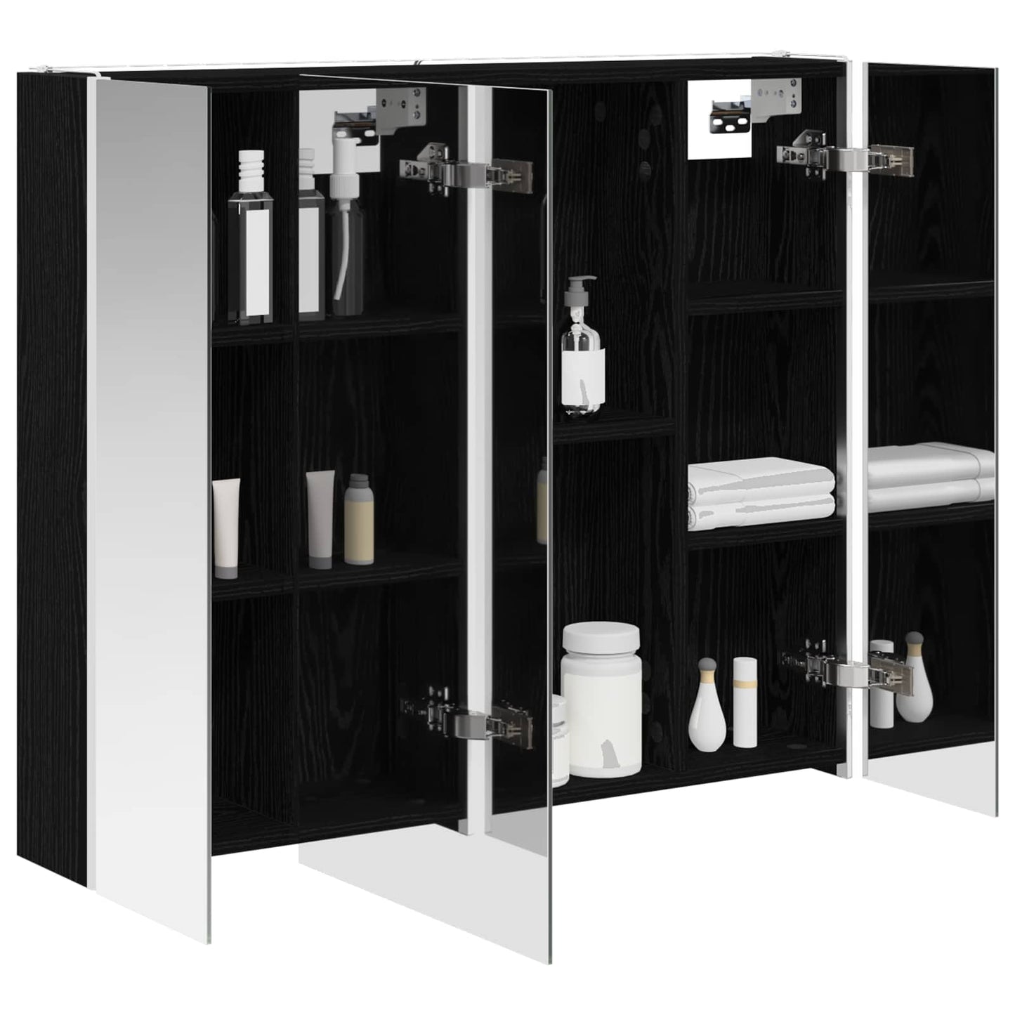 Bathroom Mirror Cabinet Black Oak 83.5 x 15.5 x 70 cm