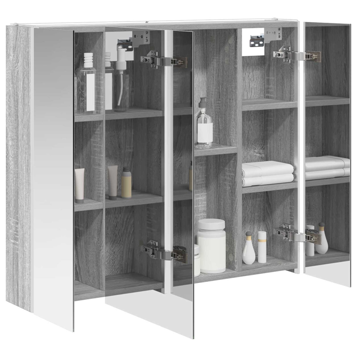 Bathroom Mirror Cabinet Grey Sonoma 83.5 x 15.5 x 70 cm