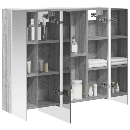 Bathroom Mirror Cabinet Grey Sonoma 83.5 x 15.5 x 70 cm