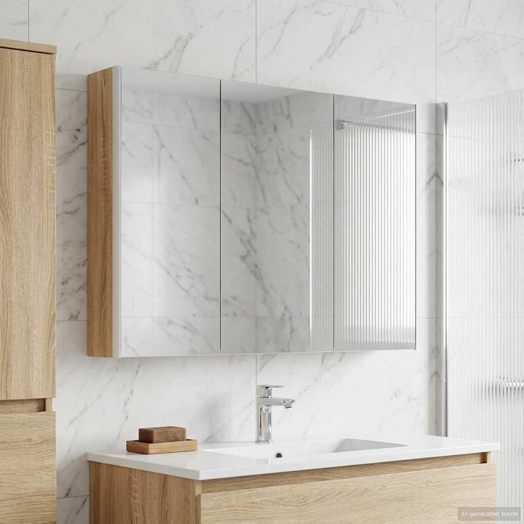 Bathroom Mirror Cabinet Sonoma Oak 103.5 x 15.5 x 70 cm