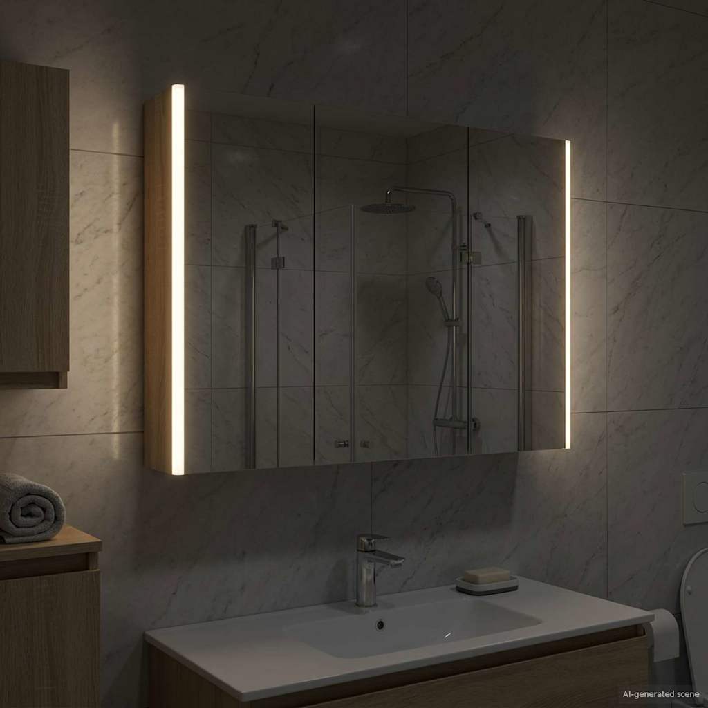 Bathroom Mirror Cabinet Sonoma Oak 103.5 x 15.5 x 70 cm