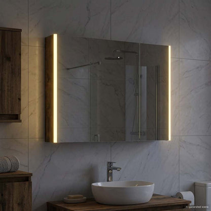 Bathroom Mirror Cabinet Smoked Oak 103.5 x 15.5 x 70 cm