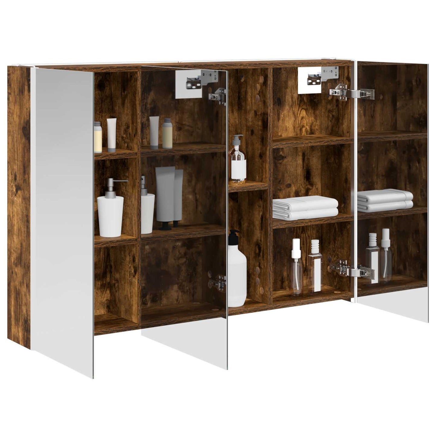 Bathroom Mirror Cabinet Smoked Oak 103.5 x 15.5 x 70 cm