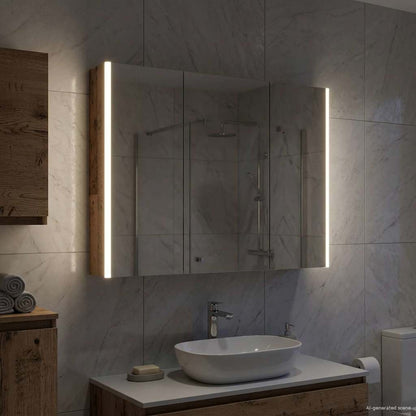 Bathroom Mirror Cabinet Old Wood 103.5 x 15.5 x 70 cm