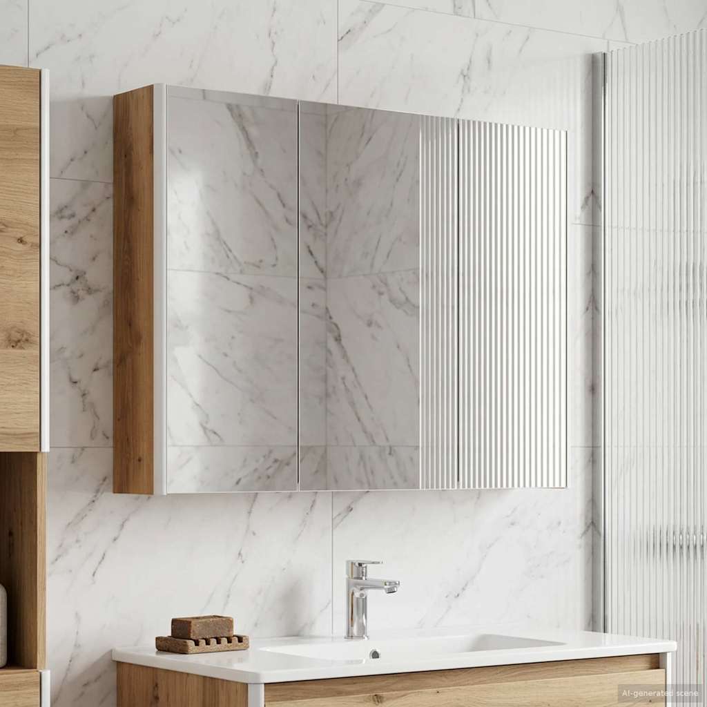 Bathroom Mirror Cabinet Artisian Oak 103.5 x 15.5 x 70 cm