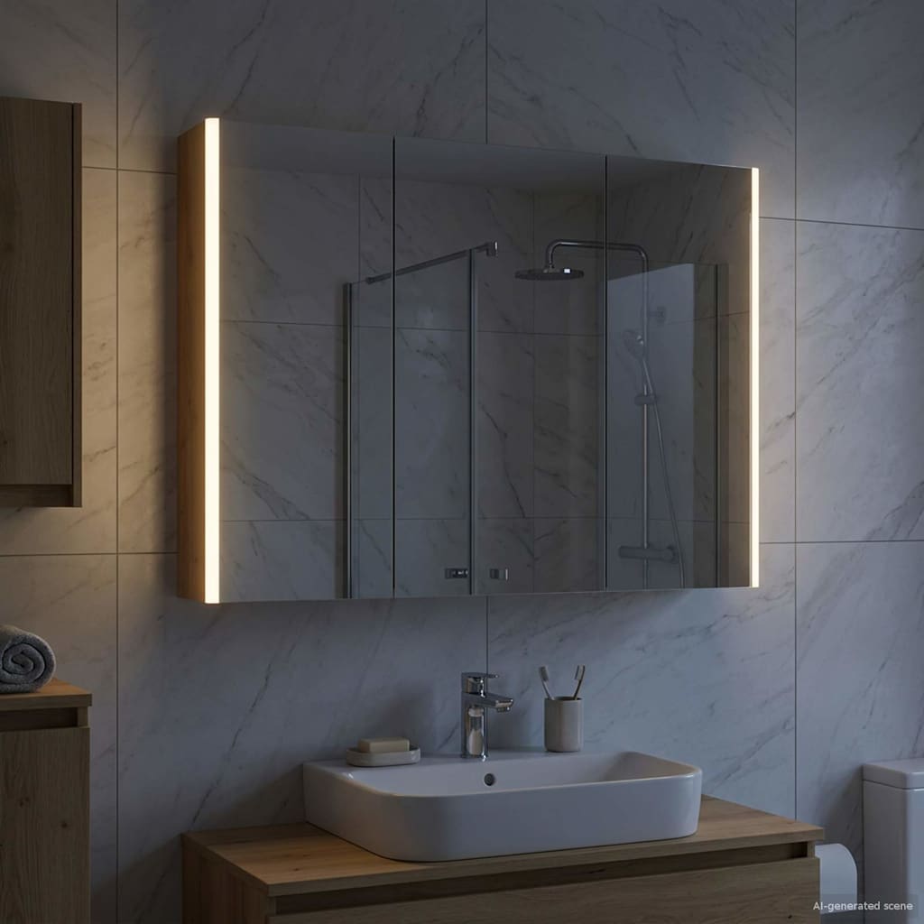 Bathroom Mirror Cabinet Artisian Oak 103.5 x 15.5 x 70 cm