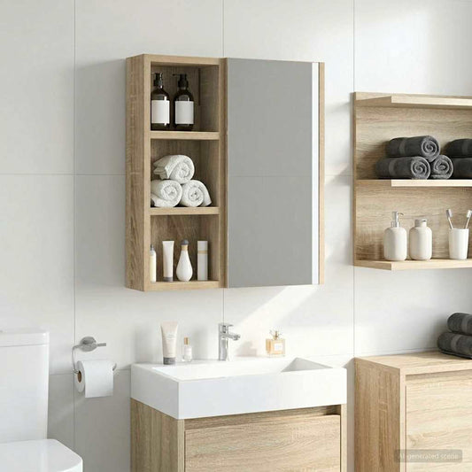 Bathroom Wall Cabinet Sonoma Oak 20 x 10 x 50 cm