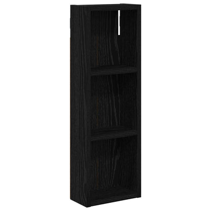 Bathroom Wall Cabinet with Shelf Black Oak 20 x 10 x 60.5 cm
