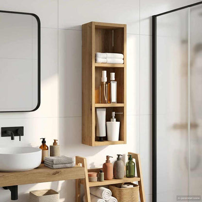 Bathroom Wall Cabinet Artisian Oak 20 x 10 x 60.5 cm